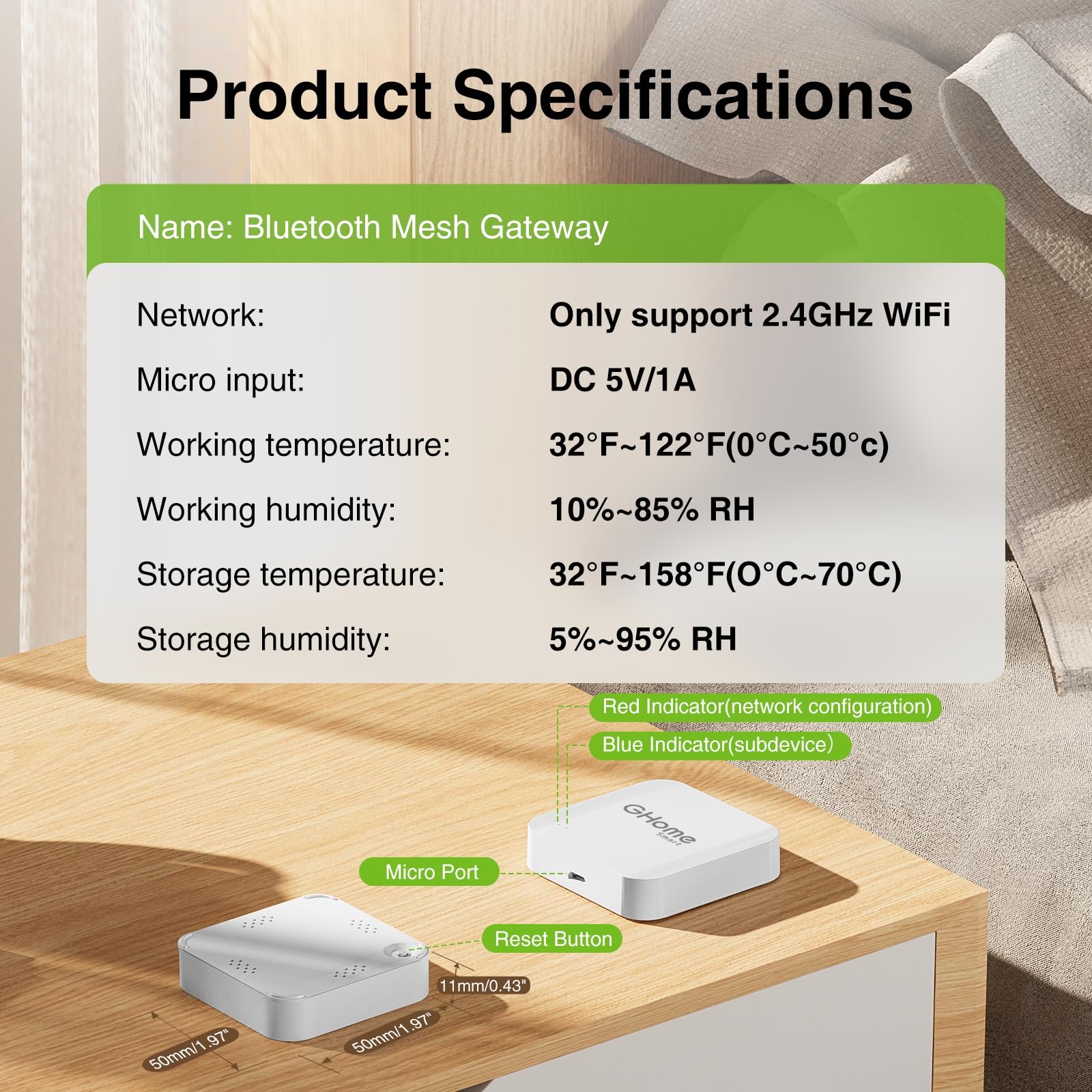 GHome G2 gateway package includes everything you need.