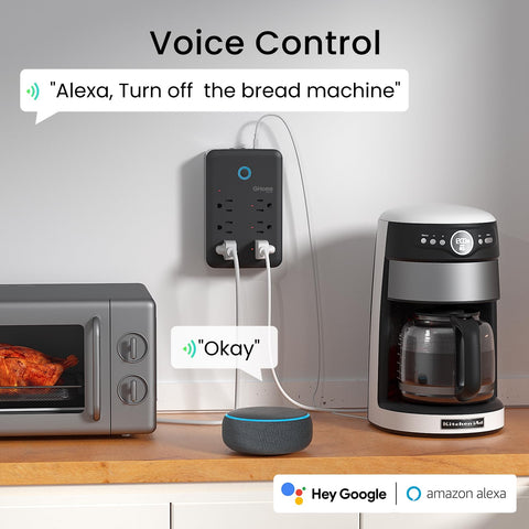 GHome Smart shows 3 smart plugs with individual control for dedicated devices.