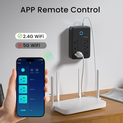 GHome Smart 3 smart USB ports provide grouped charging for devices.