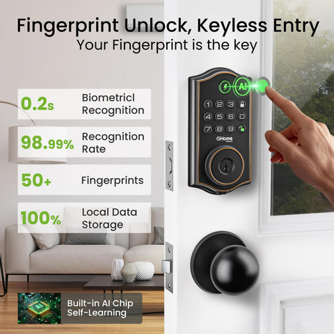 GHome Smart app control panel enabling remote access to the lock.