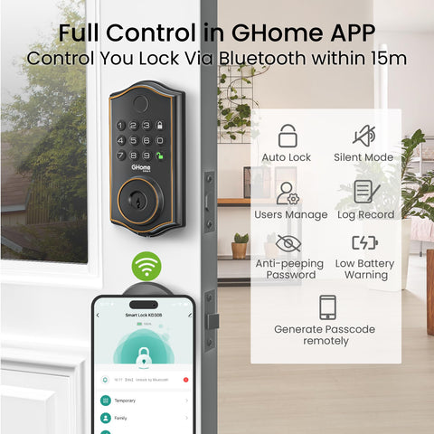 GHome Smart auto-lock feature securing the door after a set interval.