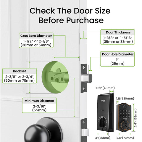 GHome Smart compatibility for left and right swinging doors.
