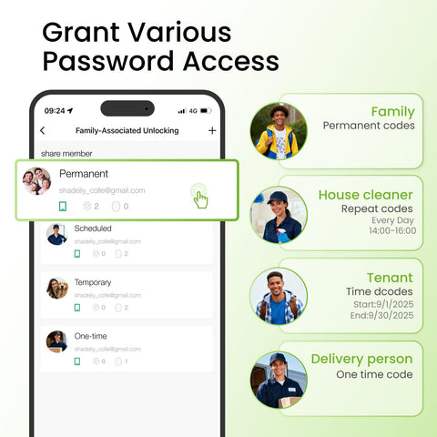 GHome Smart deadbolt lock app control screen for remote access.