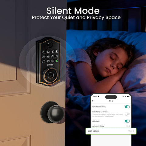 GHome Smart deadbolt lock auto-lock feature for convenient security.