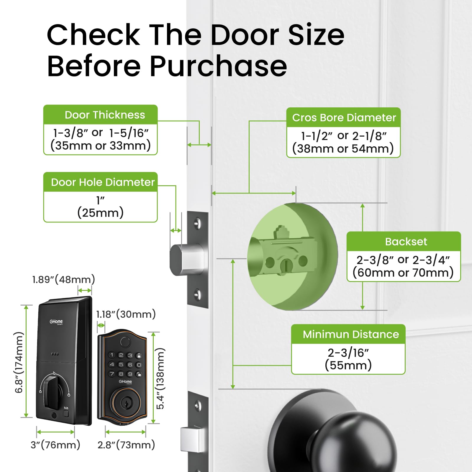 GHome Smart deadbolt lock weatherproof design for year-round use.
