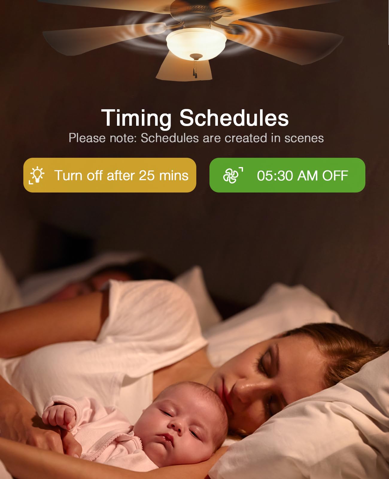 GHome Smart Dimmer Switch app schedules for automated on/off routines.