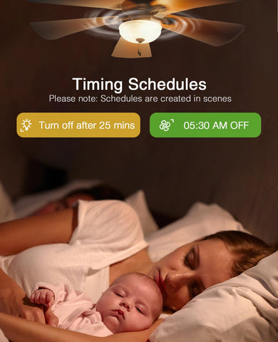 GHome Smart Dimmer Switch app schedules for automated on/off routines.