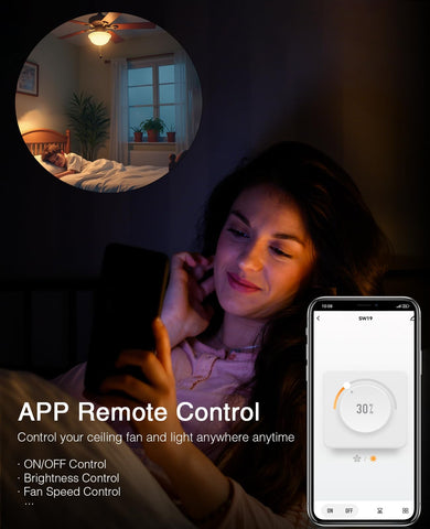 GHome Smart Dimmer Switch ceiling fan and light combo in a single unit.