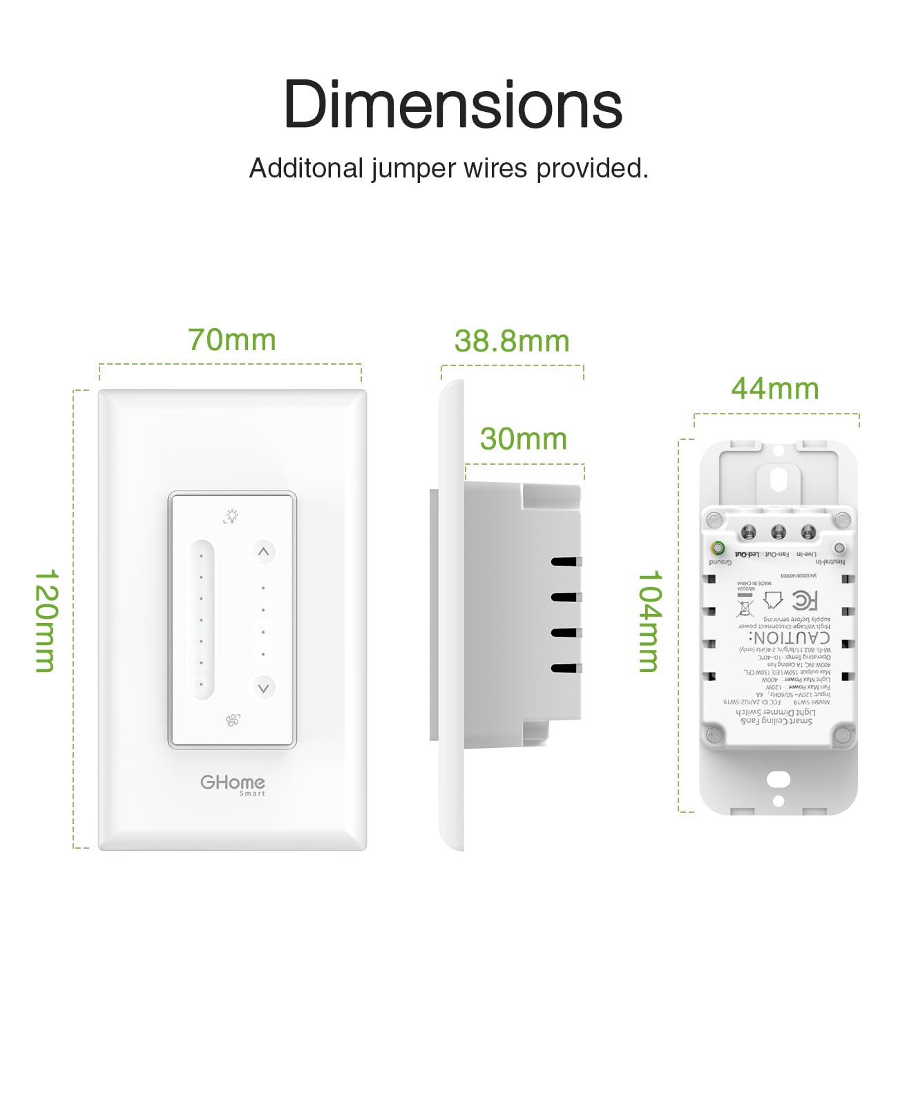 GHome Smart Dimmer Switch quick installation for upgrading existing fans.