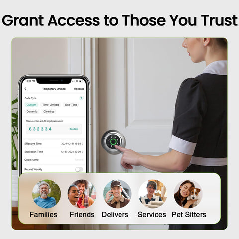 GHome Smart installation on a standard door using a screwdriver.