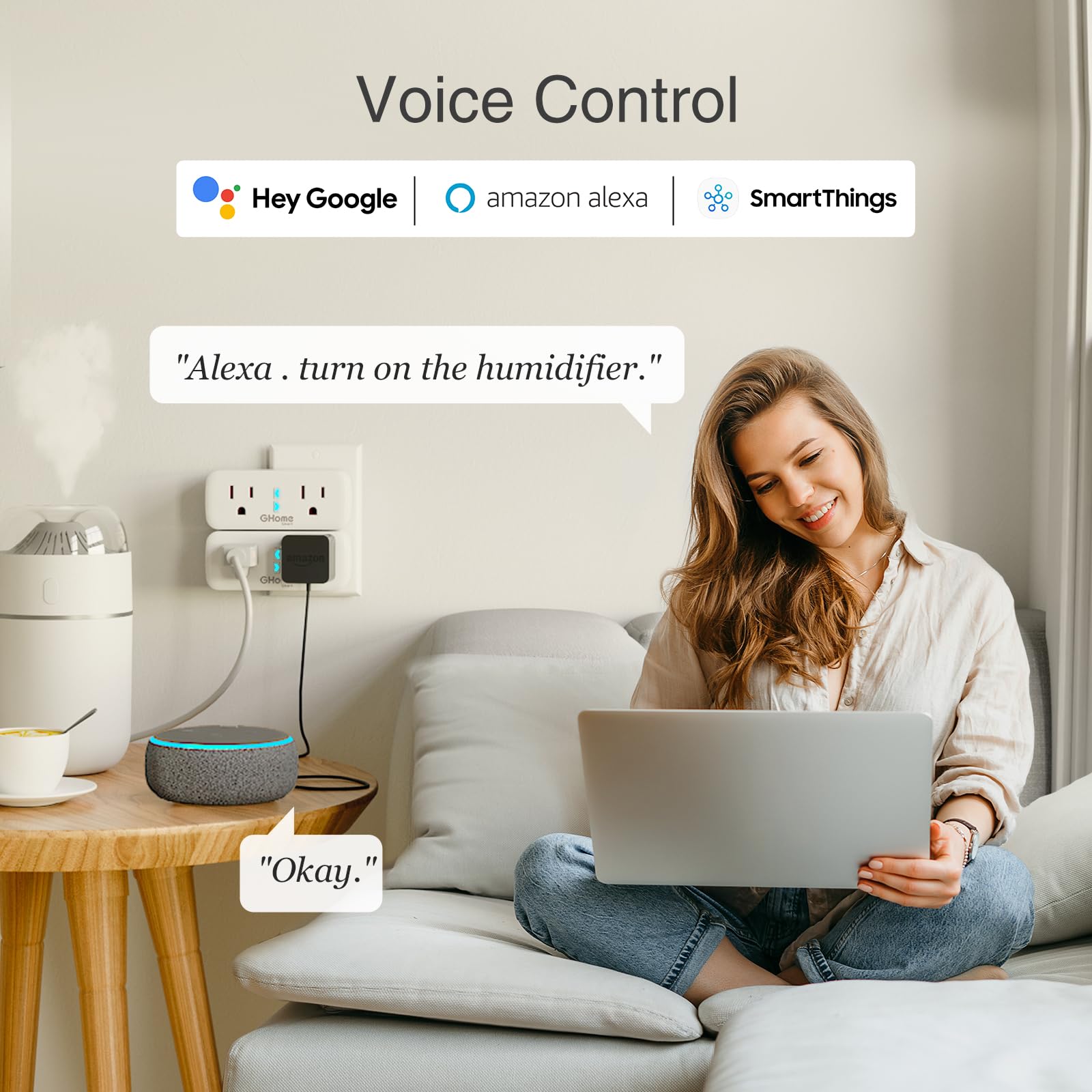 GHome Smart Dual Plug timer and schedules automate lights or fans, saving energy and simplifying routines.