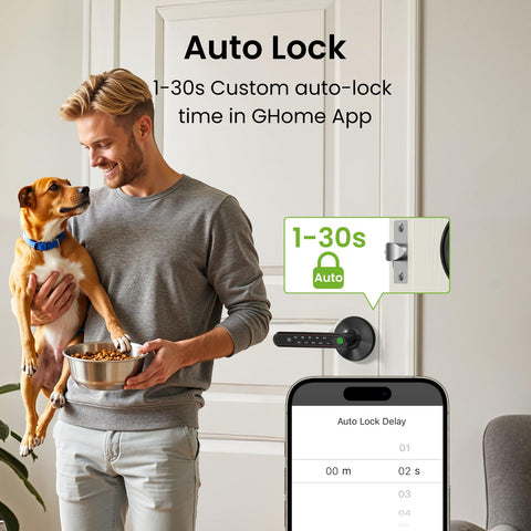 GHome Smart door lock on left or right doors demonstrates broad compatibility.