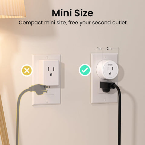 GHome Smart Plug Mini compact design fits any outlet.