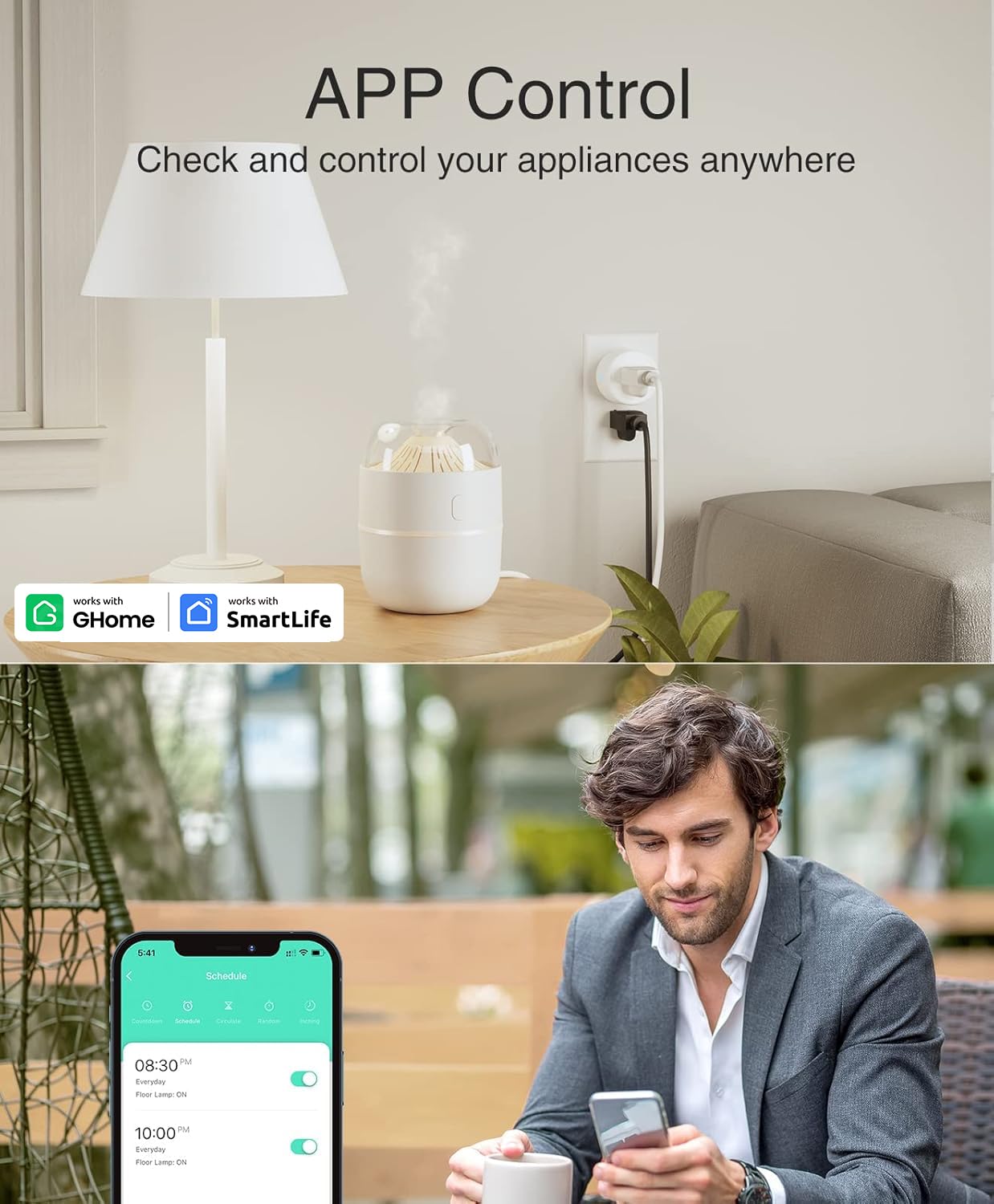 GHome Smart Plug Mini voice control example with Alexa/Google Home.
