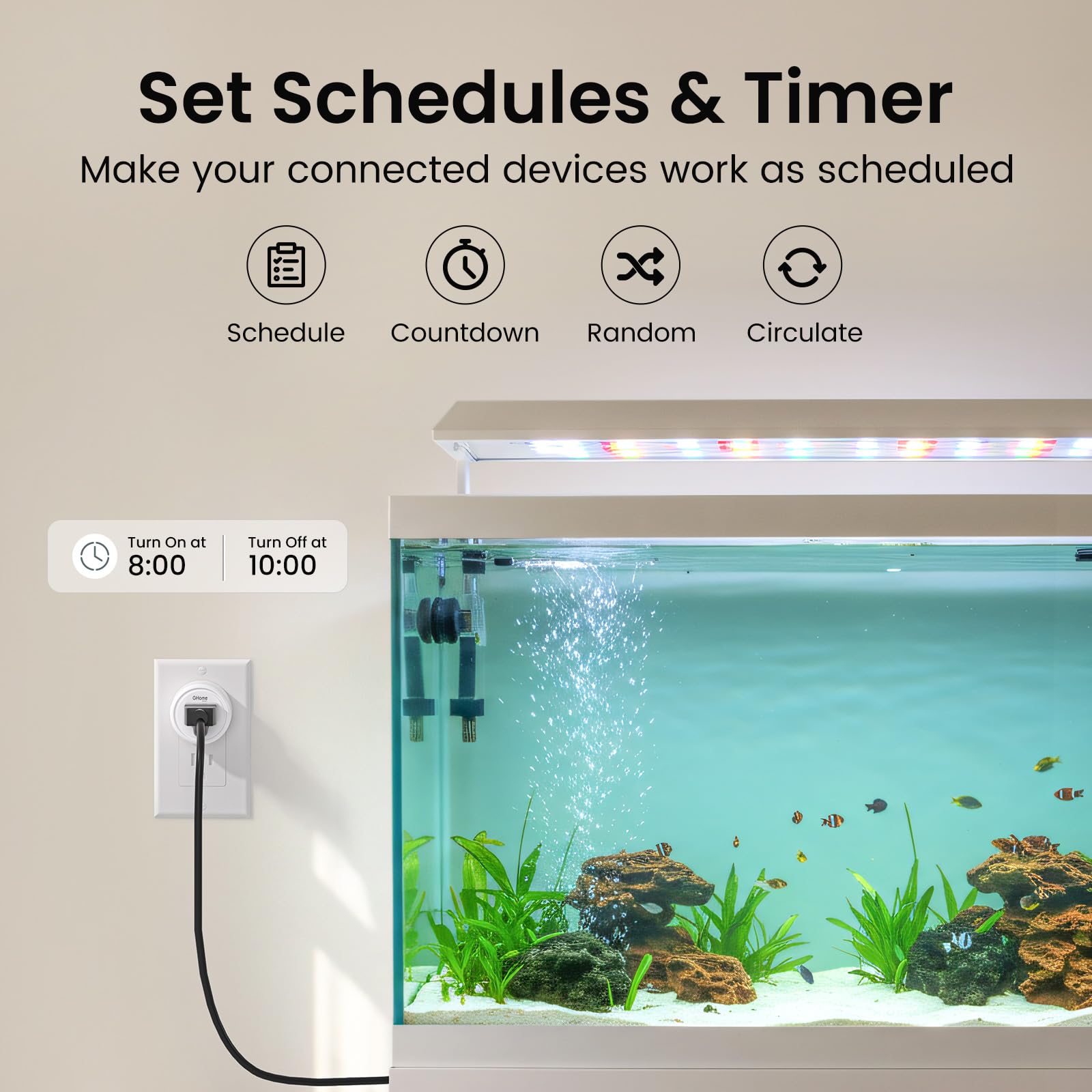 GHome Smart Plug Mini Wi‑Fi setup demonstrates 2.4GHz connection.