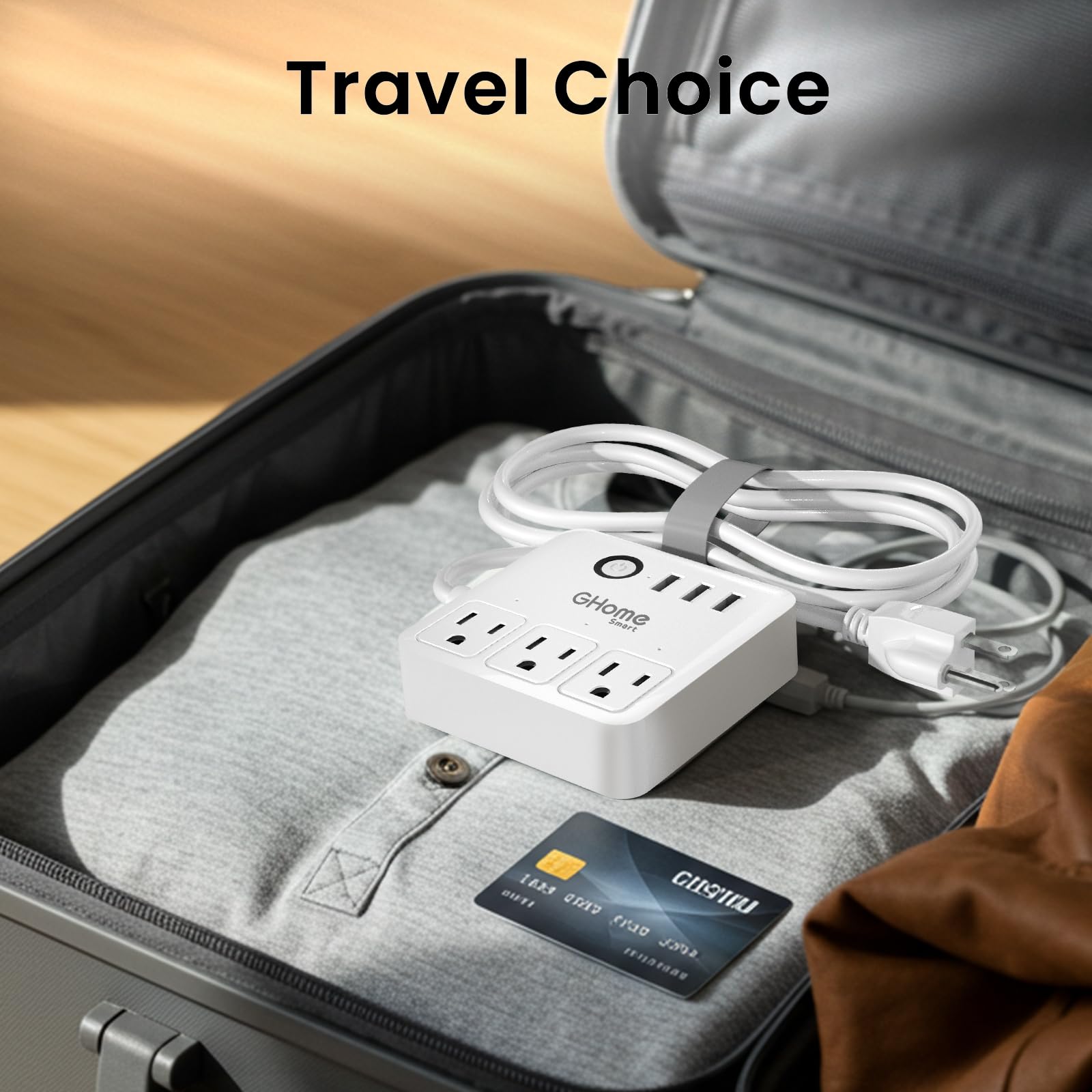 GHome Power Strip offers six-in-one convenience with outlets and USB charging.