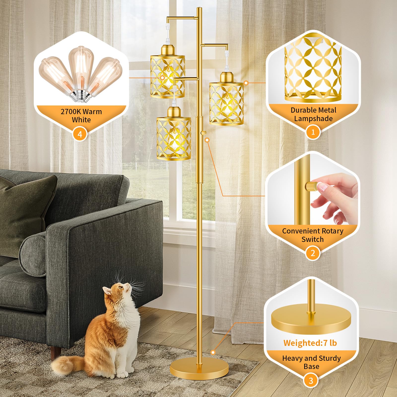 GHOOCEMLUX heavy base ensures stability around kids and pets.