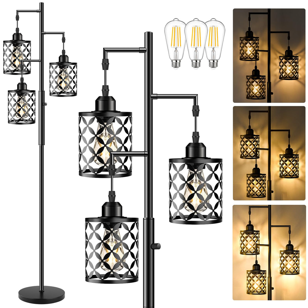 GHOOCEMLUX 68-inch lamp with sleek frame for steady, eye-friendly lighting.