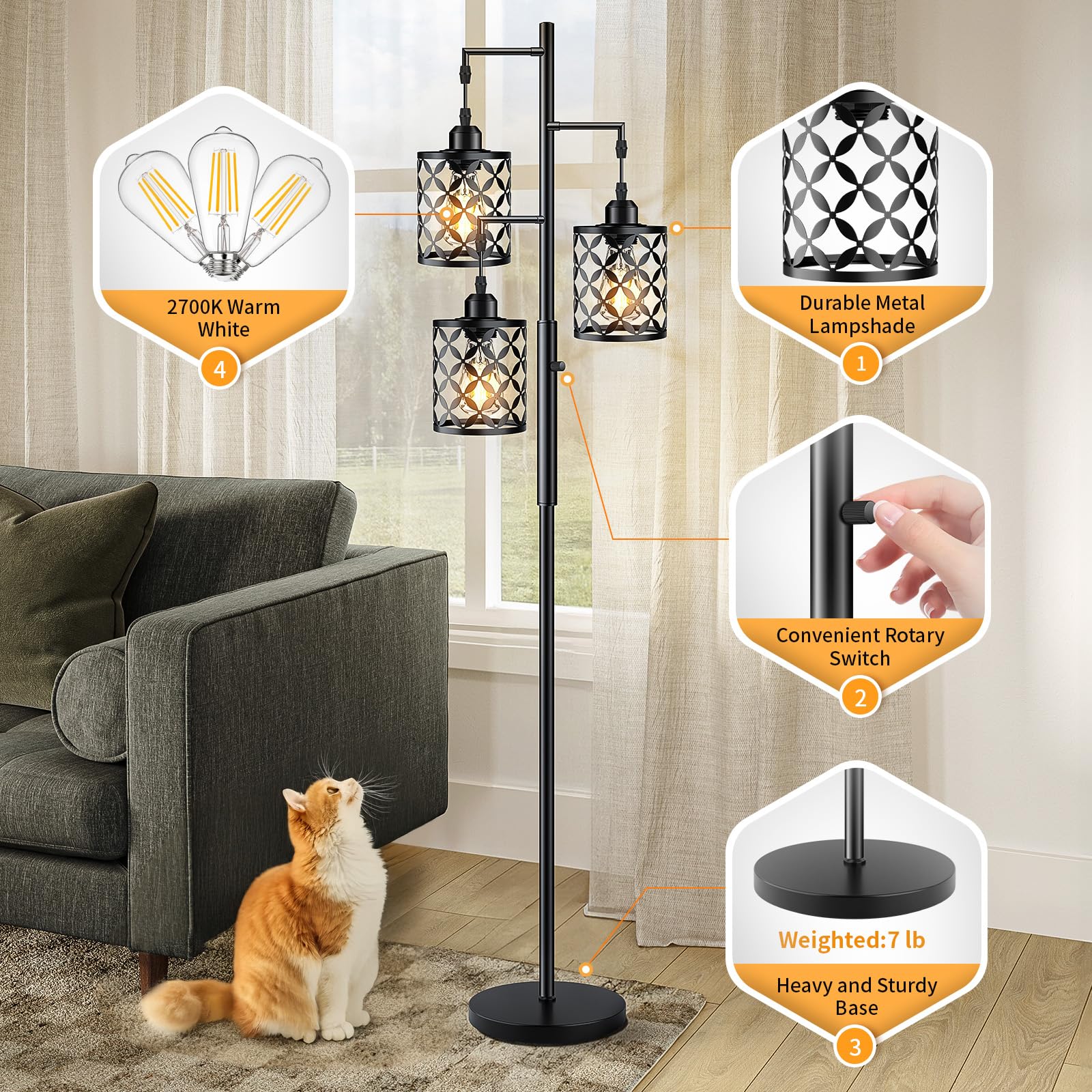 GHOOCEMLUX eye-caring dimmable lighting reduces glare for reading or work