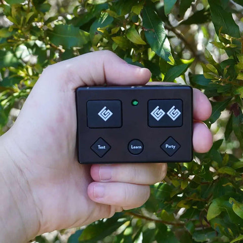 Ghost Controls AXP1 remote uses CR2032 battery for long life.