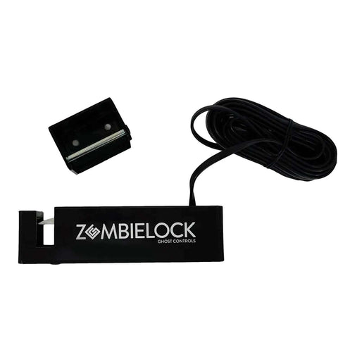 Ghost Controls AXZL ZombieLock installed on tubular gate for secure operation