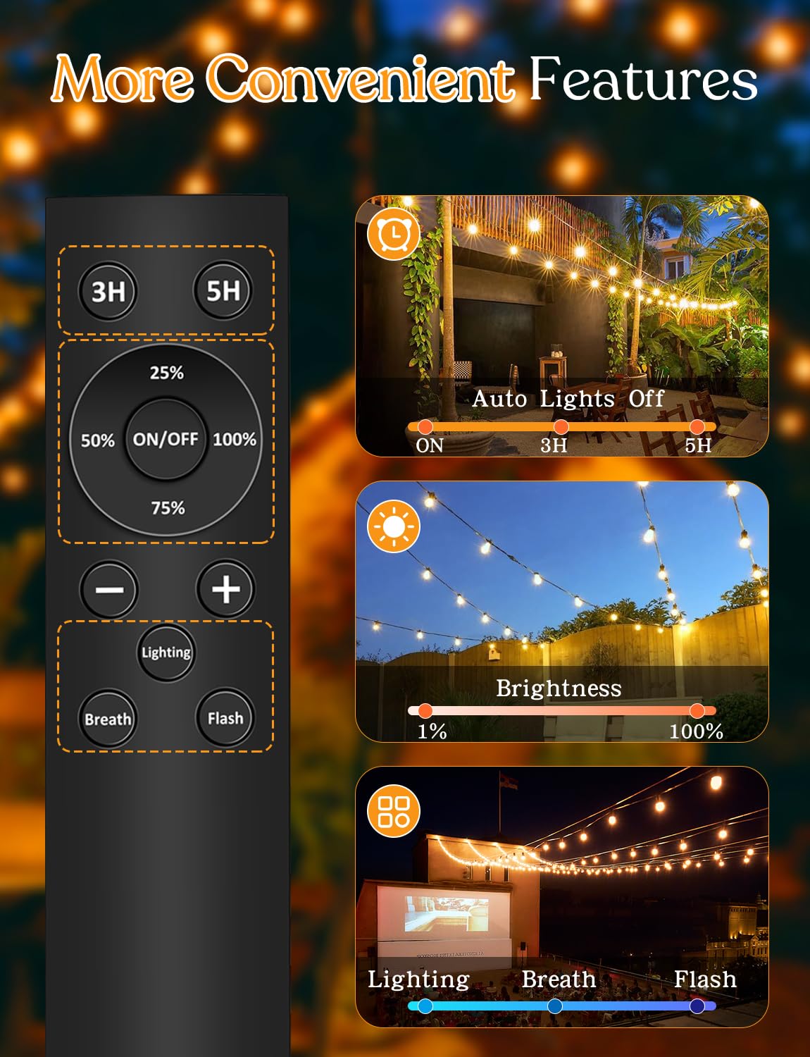 GHUSTAR timer function enables automatic evening lighting