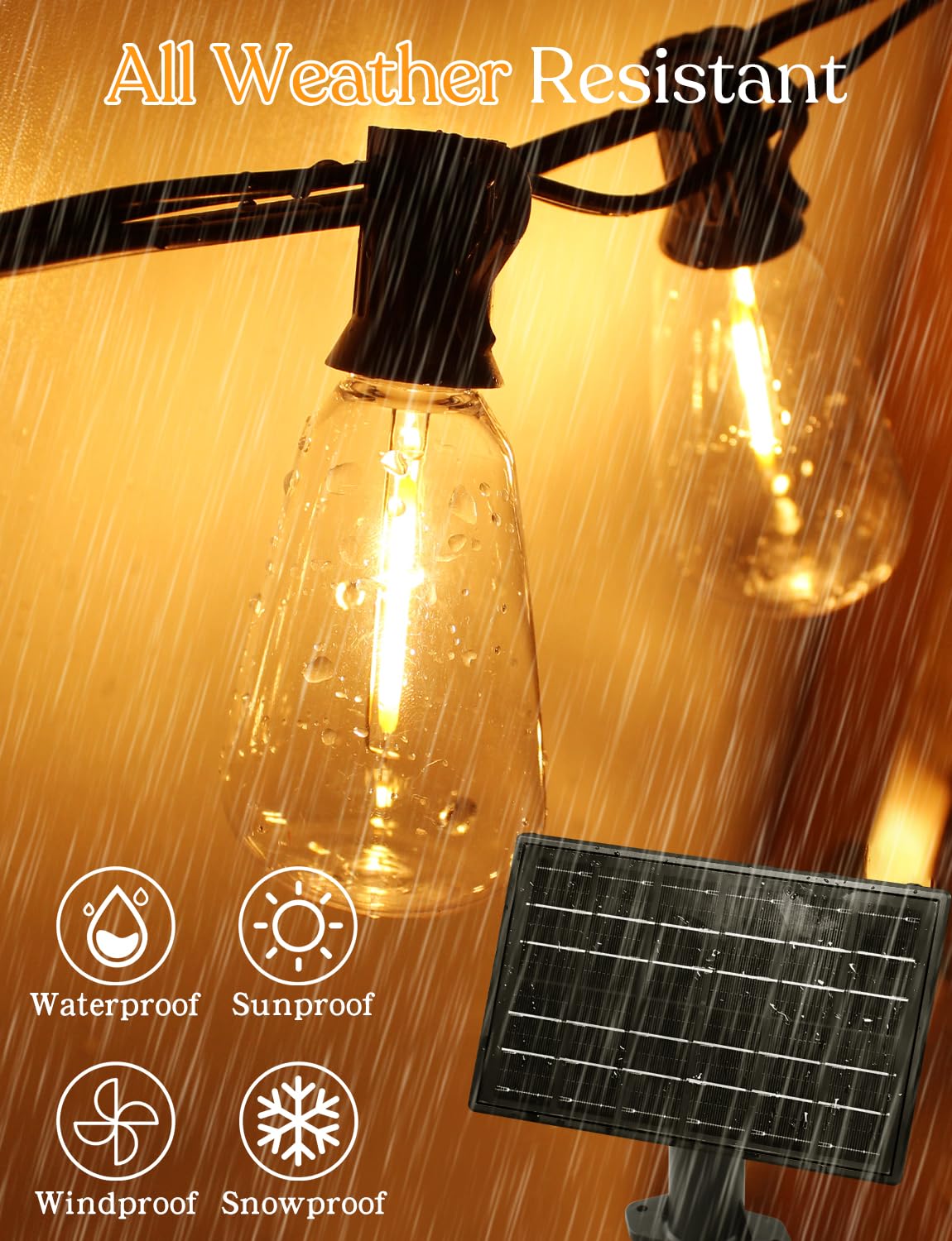 GHUSTAR USB recharge option keeps lights ready during cloudy days