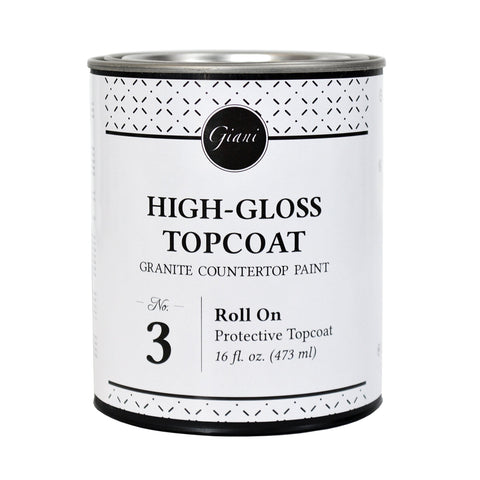 Giani Clear Acrylic Topcoat for countertops delivers a non-yellowing, low-odor finish.