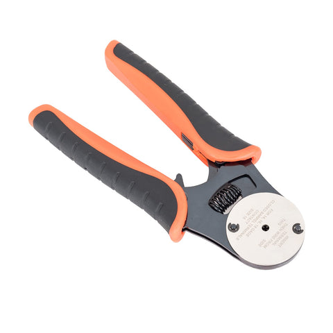 GIANNEER Deutsch crimp tool aligns terminal for precise terminations.