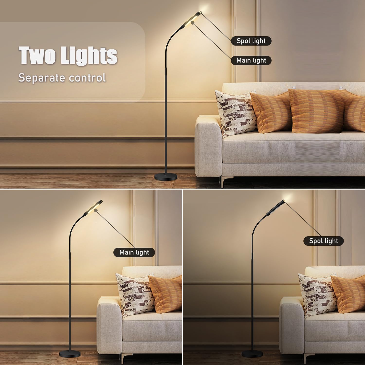 GIANTLUMI floor lamp spotlight focusing light for tasks and ambiance