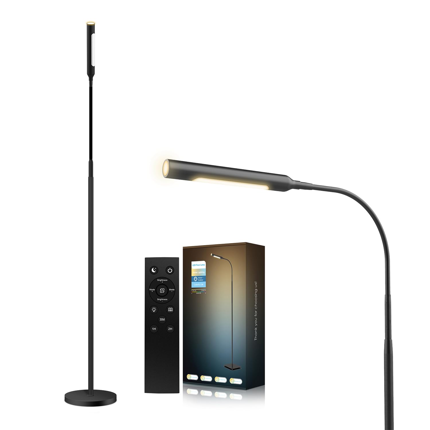 GIANTLUMI floor lamp sturdy steel base ensures stability