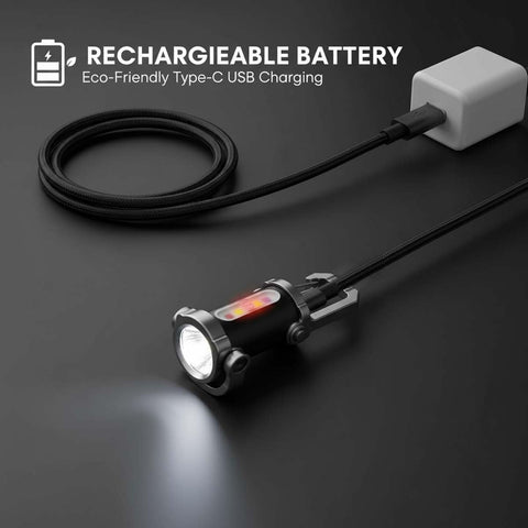 GICMICS compact mini keychain flashlight clipped to a bag