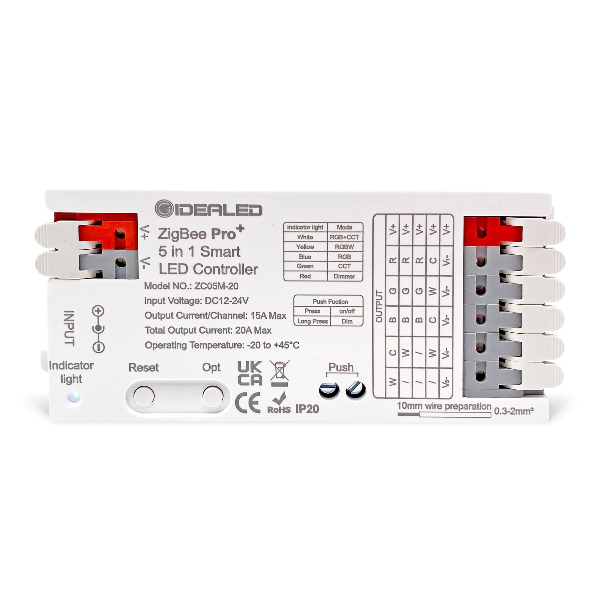 GIDEALED smart ZigBee 3.0 LED controller front view for hub-based lighting control.