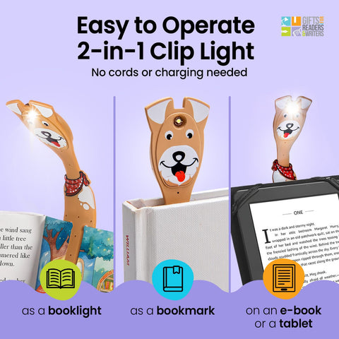 Gifts for Readers & Writers 8-lumen mini booklight delivers bright, focused illumination.