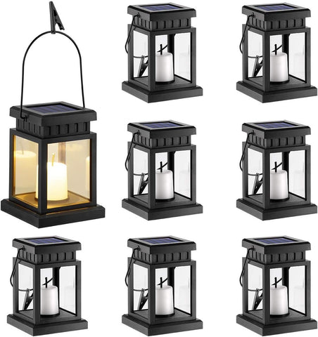 GIGALUMI 8-pack candle-effect lantern glow for cozy outdoor ambiance