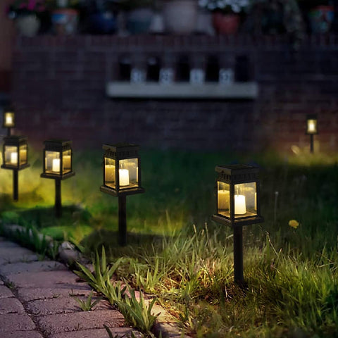 GIGALUMI lanterns illuminate patios with warm glow at night