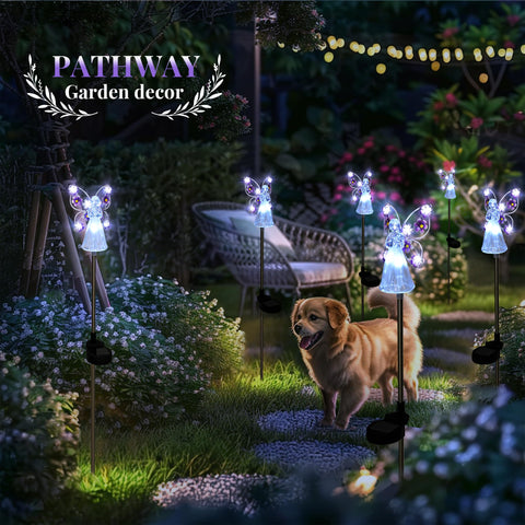 GIGALUMI angel cemetery lights provide soft white LEDs for memorial spaces.
