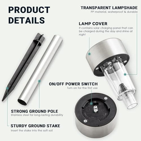 GIGALUMI battery-powered solar light with Ni-MH cell pre-installed