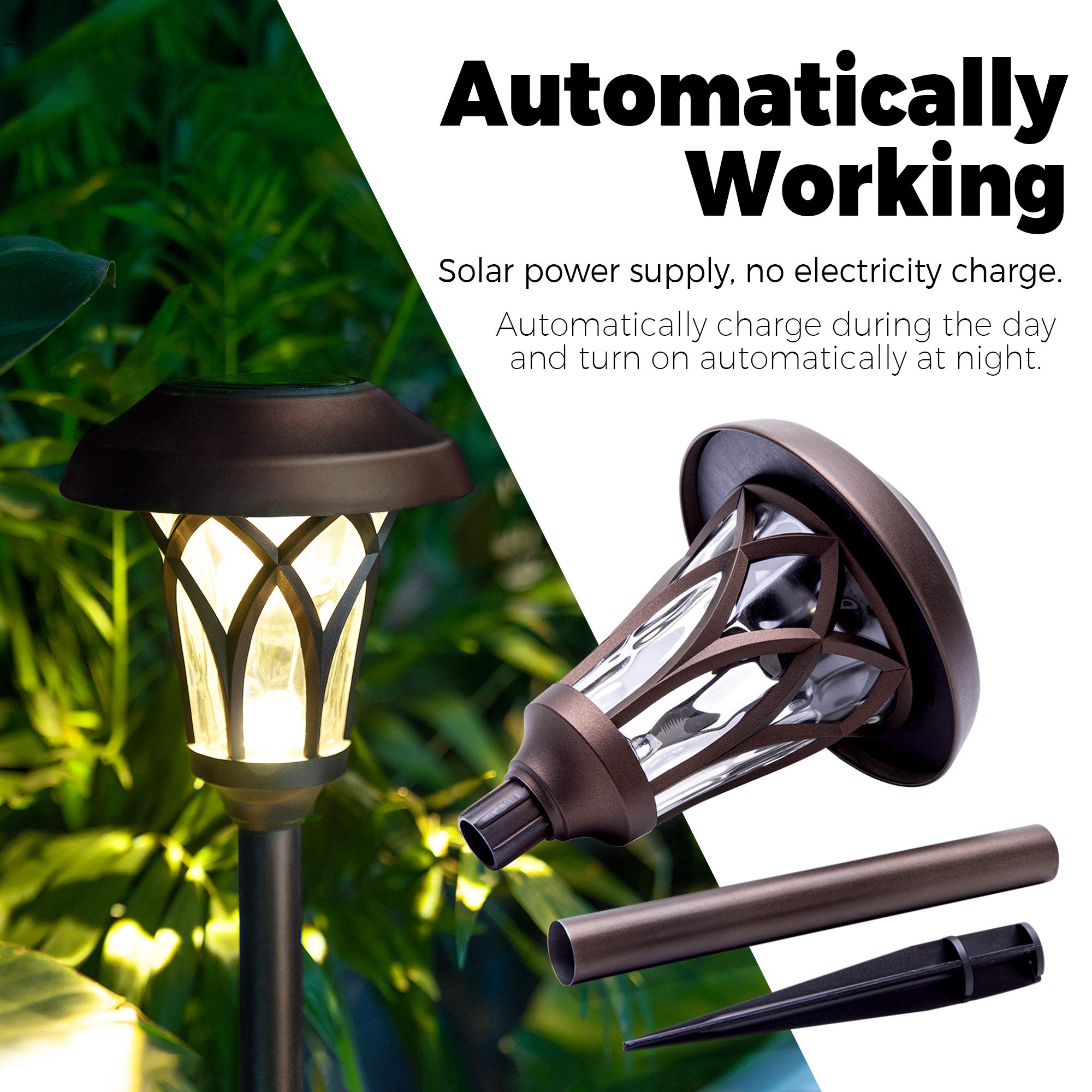 GIGALUMI easy ground install pathway light with stake for quick setup.