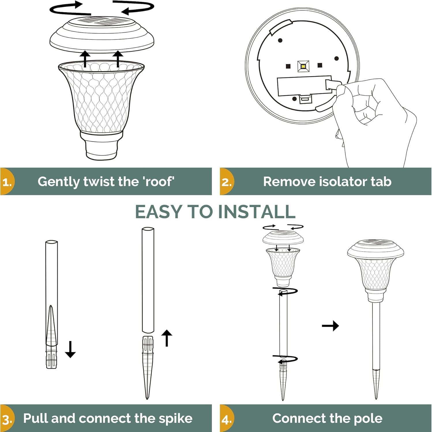 GIGALUMI brown outdoor lights ideal for patios and walkways.
