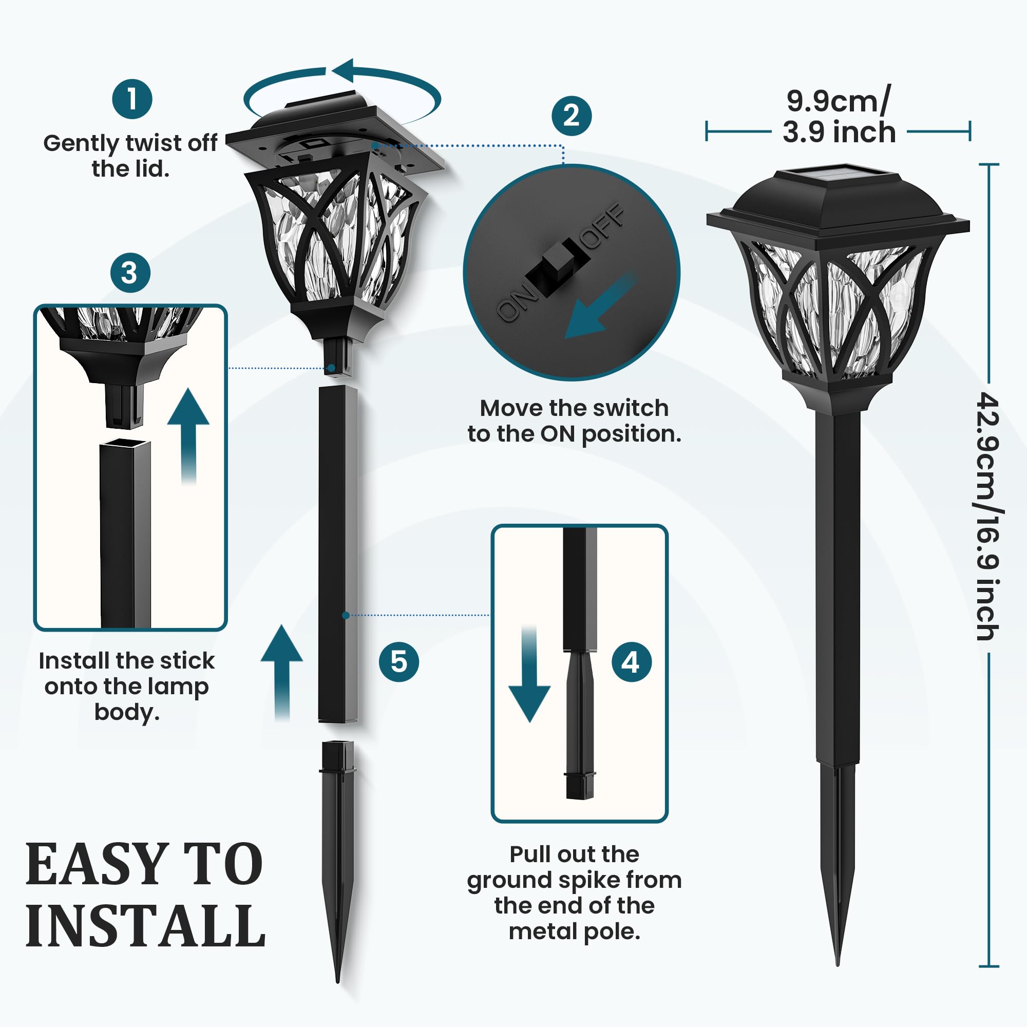 GIGALUMI garden decor lights brighten yards, patios, and landscapes with decorative glow.
