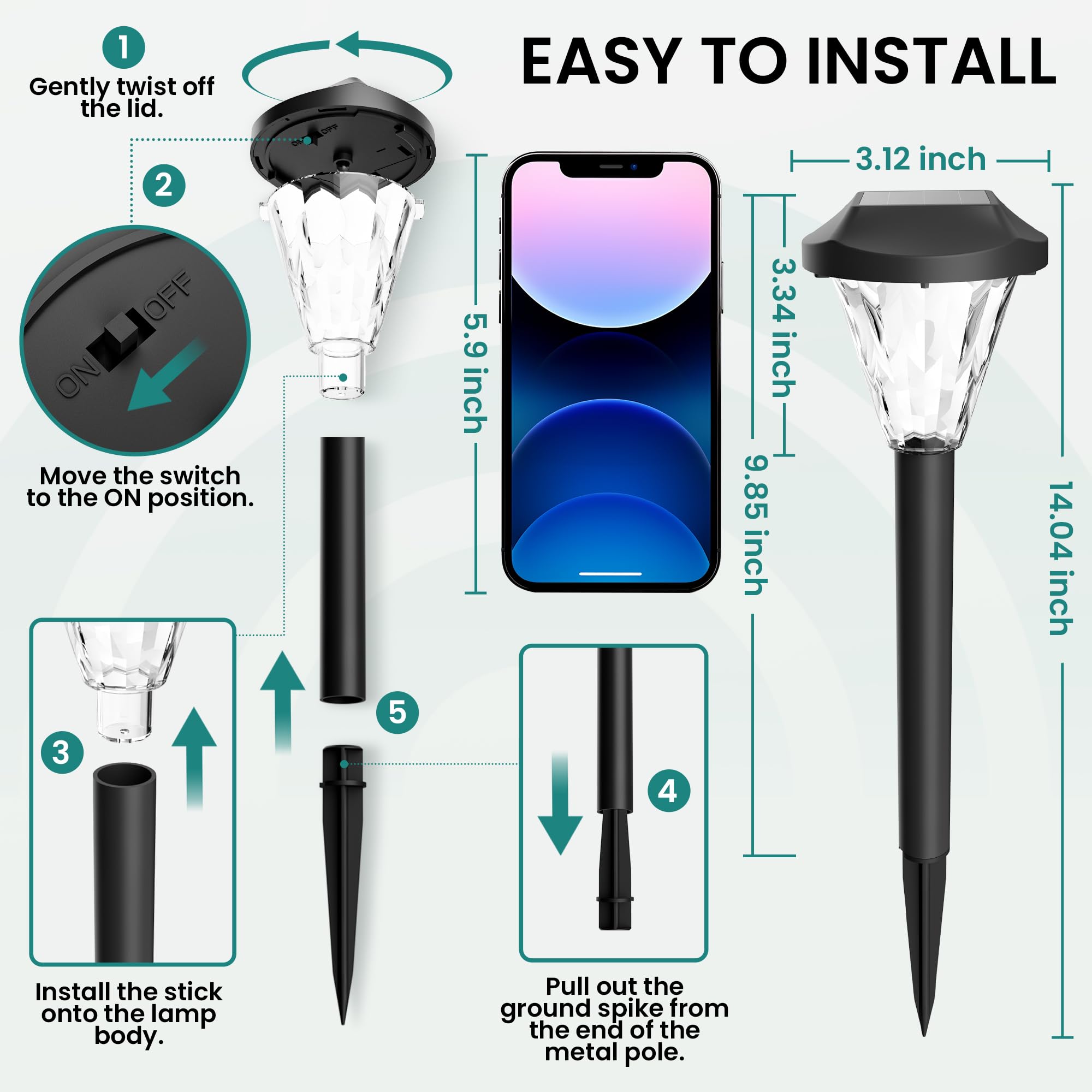 GIGALUMI ground stake installation for quick, tool-free setup