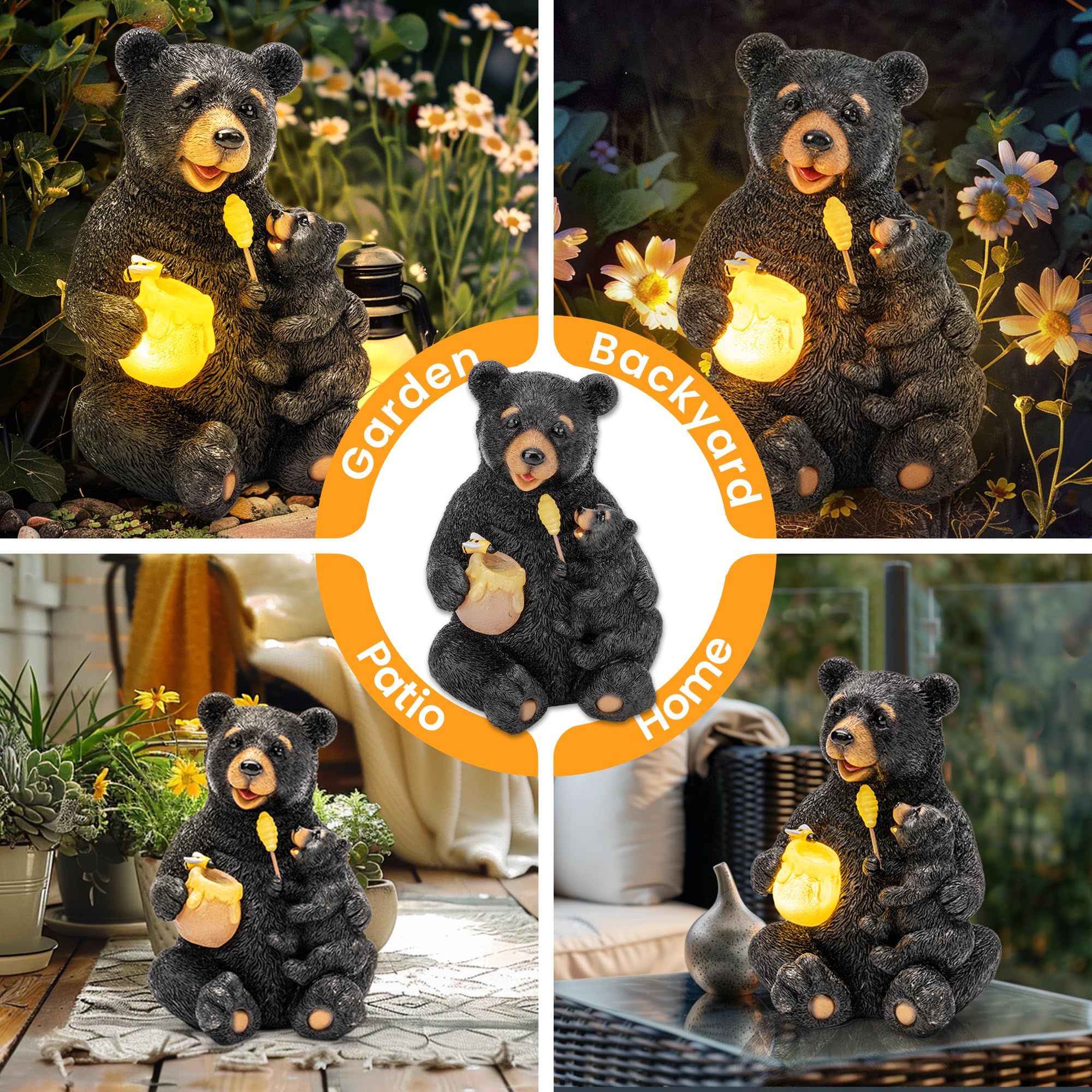 GIGALUMI hand-painted bear garden statue adds whimsy to any yard.