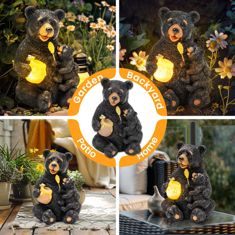 GIGALUMI hand-painted bear garden statue adds whimsy to any yard.