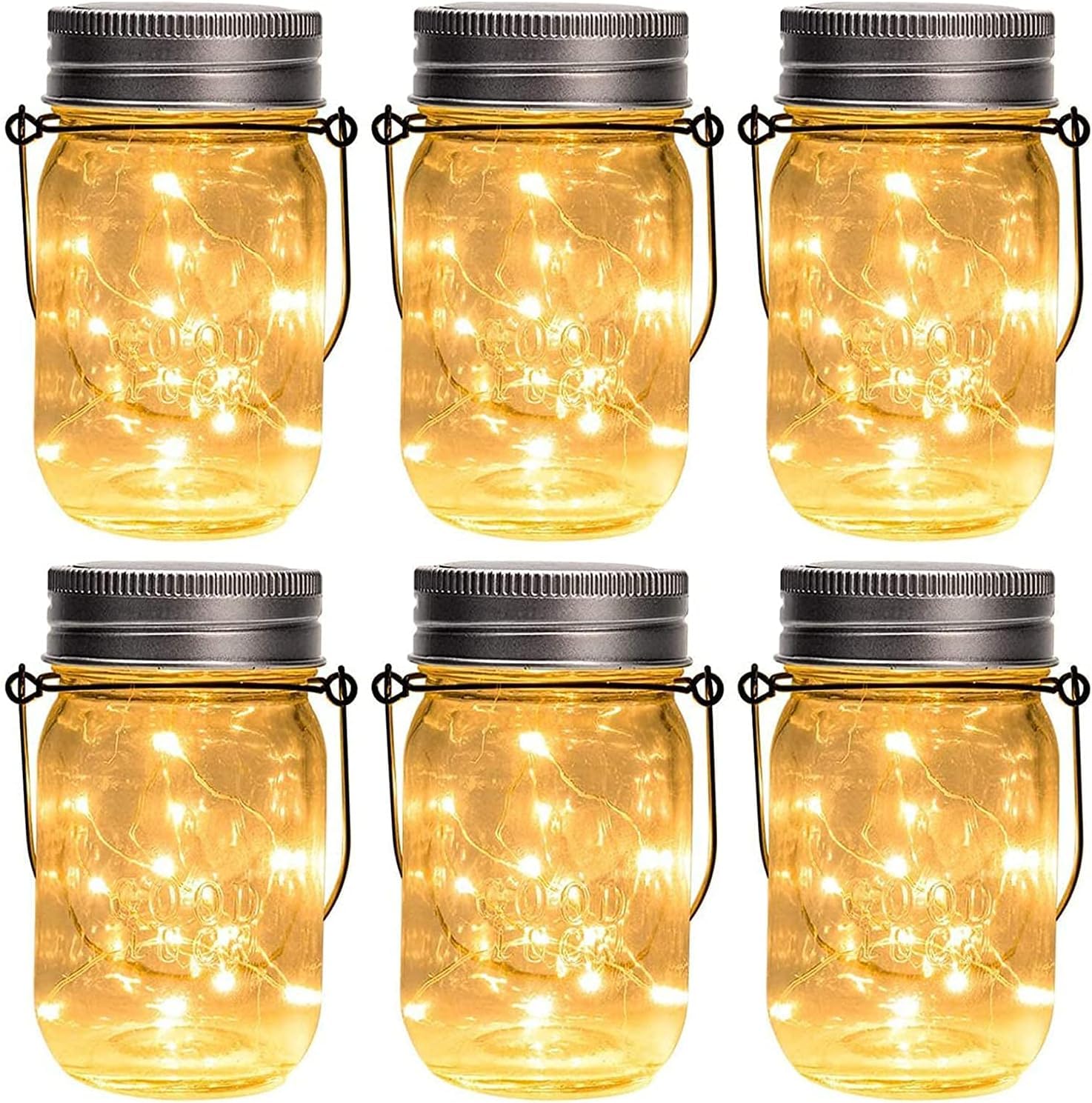 GIGALUMI hanging mason jar solar lights kit for easy outdoor setup