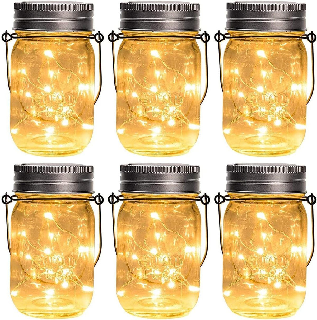 GIGALUMI hanging mason jar solar lights kit for easy outdoor setup