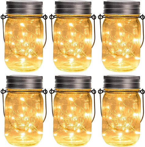 GIGALUMI hanging mason jar solar lights kit for easy outdoor setup