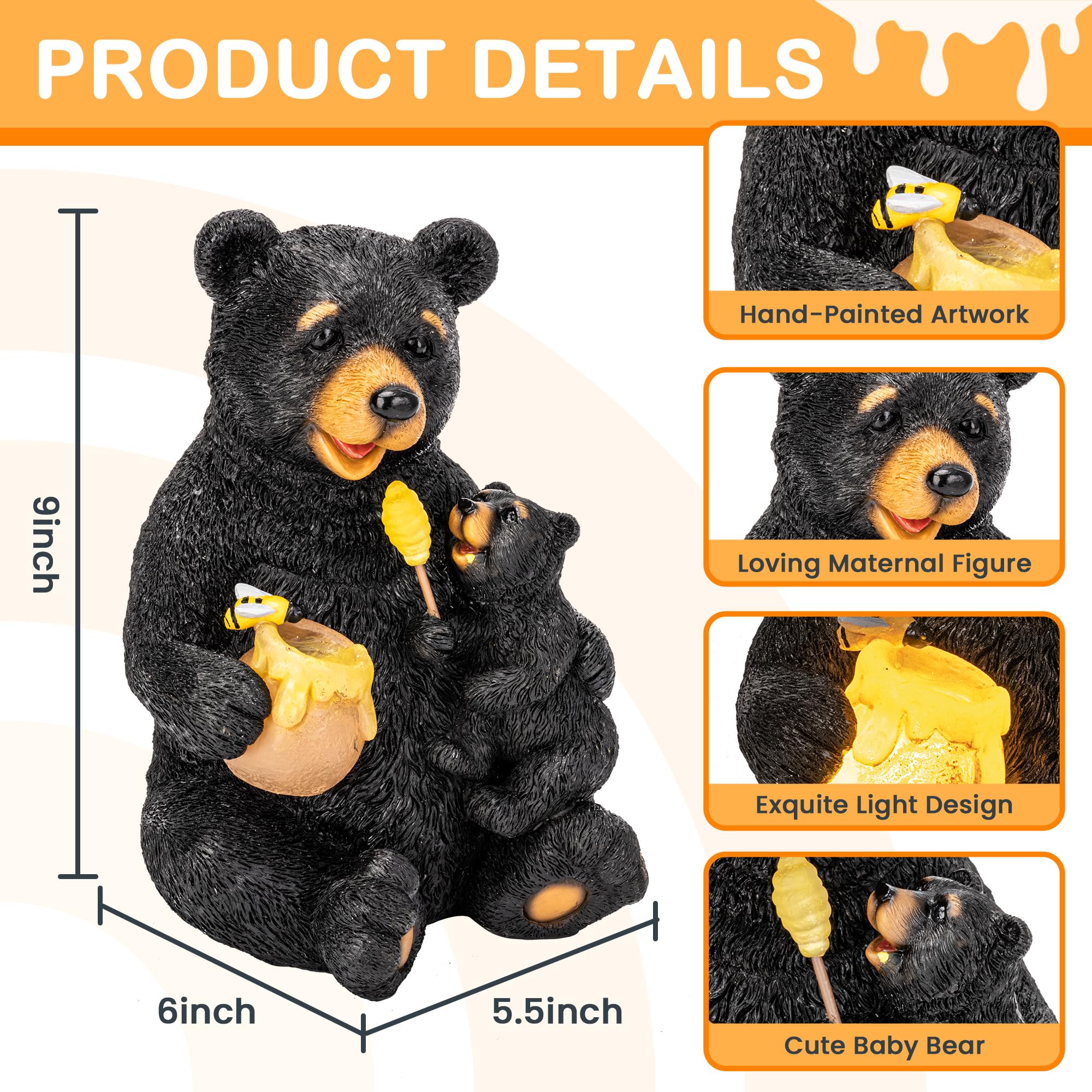 GIGALUMI mother bear with cub near honey pot invites warmth and family vibe.