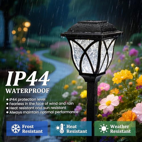 GIGALUMI 8-pack solar lights deliver bright LEDs for longer outdoor visibility.