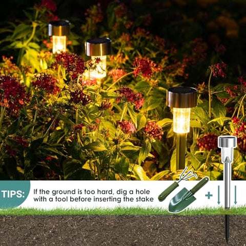 GIGALUMI outdoor path light stake installation without wiring